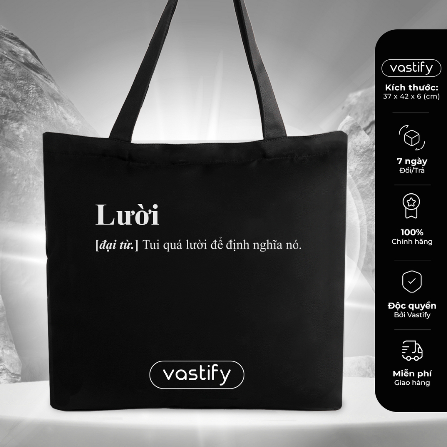 Túi tote vải canvas túi đeo vai đi học đi chơi Vastify Q003 có ngăn phụ có khóa kéo miệng thời trang phong cách Hàn Quốc