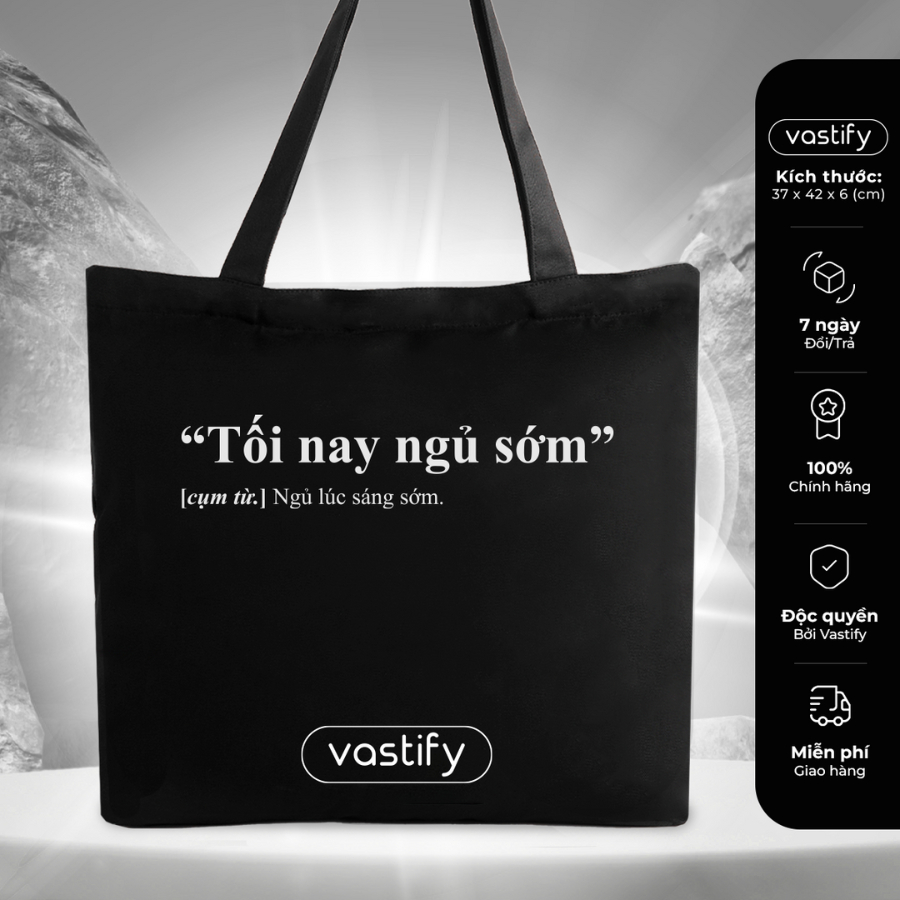 Túi Tote Vải Canvas Túi Đeo Vai Đi Học Đi Chơi Vastify Có Ngăn Phụ Có Khóa Kéo Miệng Thời Trang Phong Cách Hàn Quốc