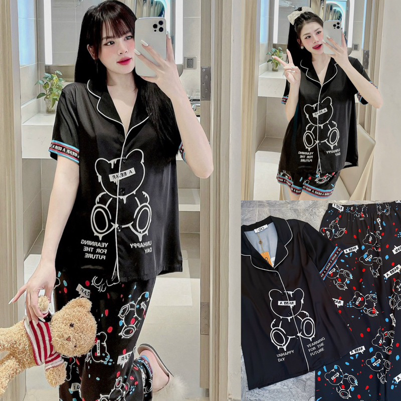 PYJAMA LỤA HOẠ TIẾT QUẢNG CHÂU CAO CẤP MÃ 2023-2306