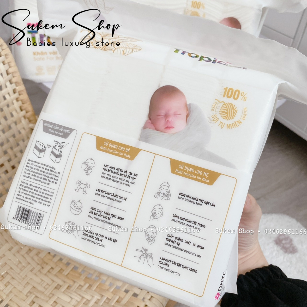 Khăn Vải Khô Đa Năng Mamamy Tropical (160 tờ)