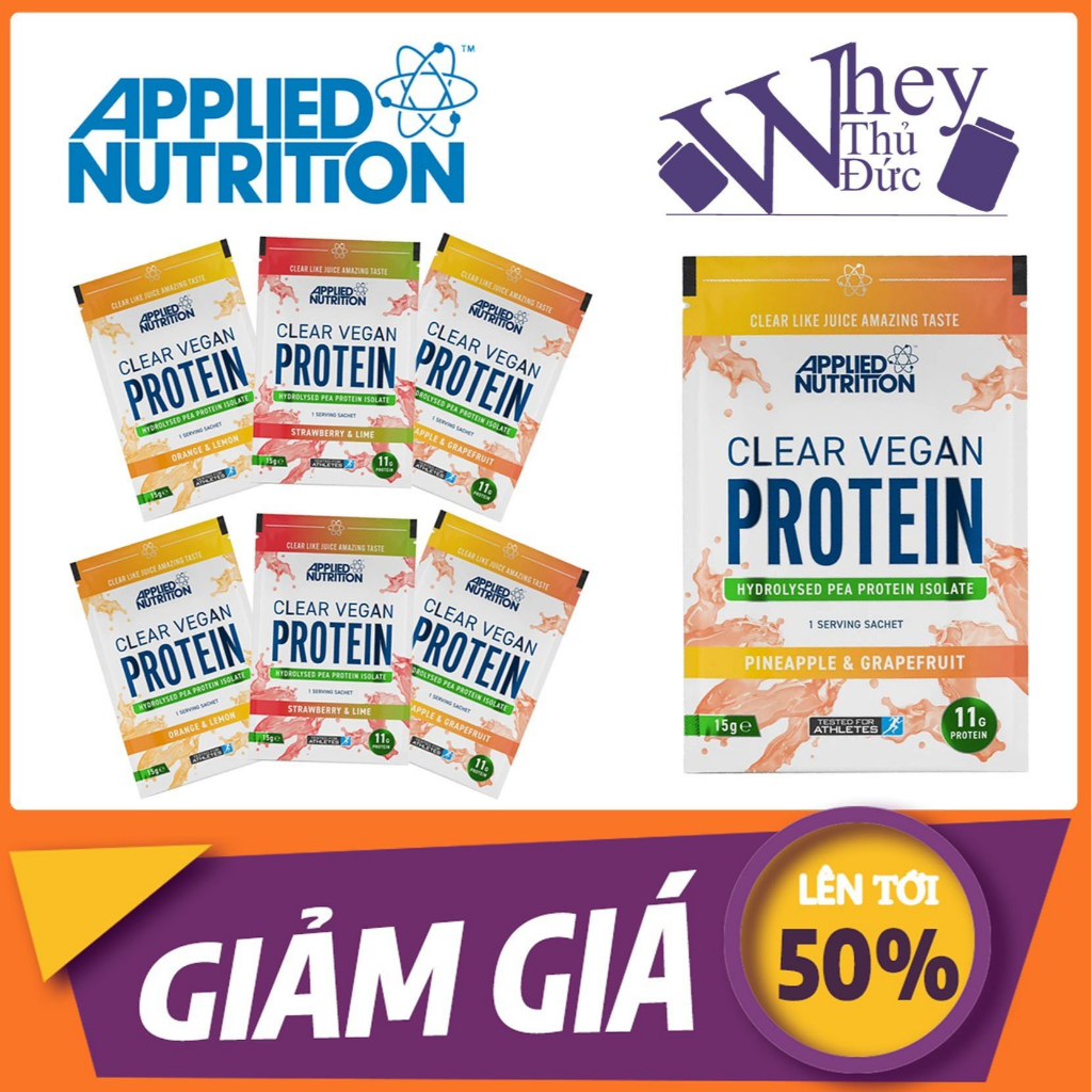 Sample Clear Vegan Protein Applied Nutrition 1 lần dùng vị Dứa Bưởi - Whey thực vật tách sữa hương trái cây