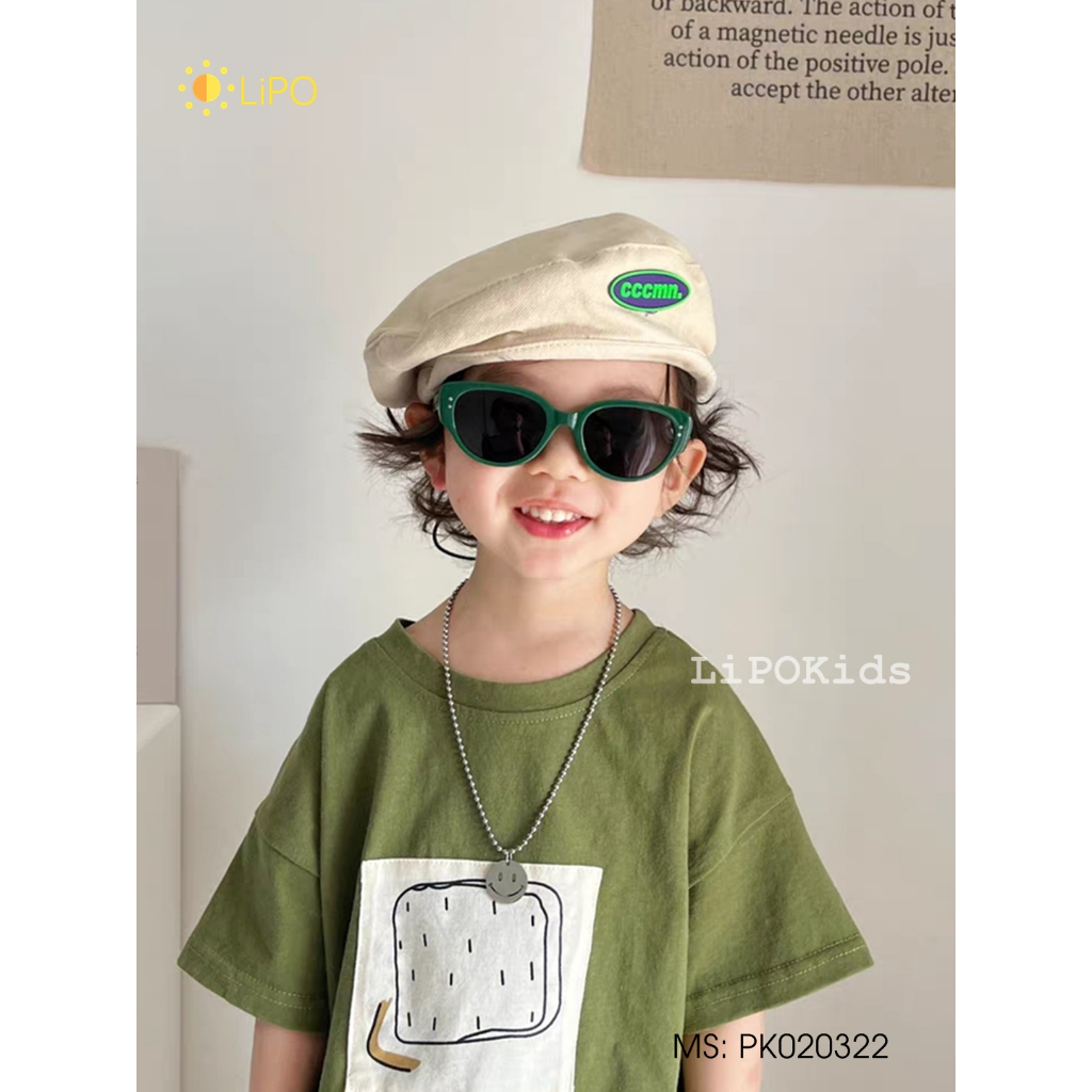 Kính râm cho bé trai, bé gái phân cực chống UV400, Kính mát trẻ em 1-5 tuổi chống nắng PK020322 Lipokids
