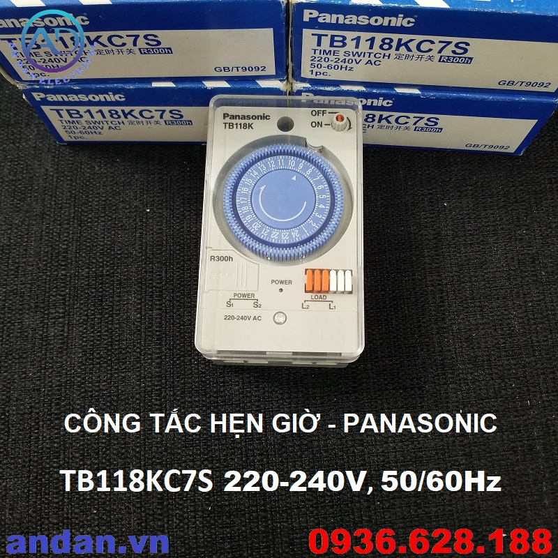 Công tắc đồng hồ Panasonic TB118KC7S, Đồng hồ hẹn giờ 24h TB118K, Timer TB118 Panasonic công tắc hẹn giờ