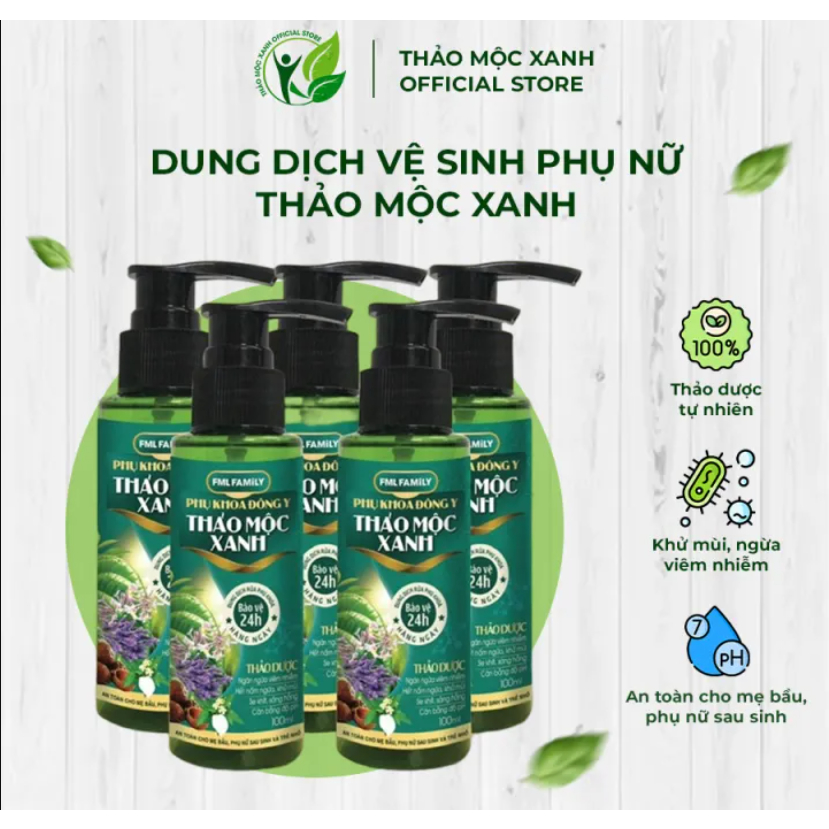 Dung dịch vê sinh cho phụ nữ 100% thảo dược đông y, lành tính. Chứng nhận an toàn bộ y tế. Chai 100ml