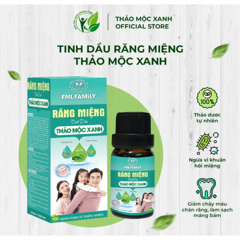 Tinh dầu răng miệng Thảo Mộc Xanh thơm răng miệng hiệu quả