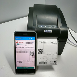 Máy in xprinter xp350b usb in tem nhãn mã vạch minicode và đơn hàng tem phiếu vận chuyển sàn tmđt - xp 350b/350bm.