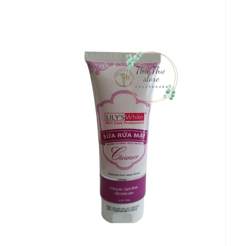 Sữa Rửa Mặt LiLy's White Dưỡng Trắng Da Ngừa Mụn Sạch Nhờn