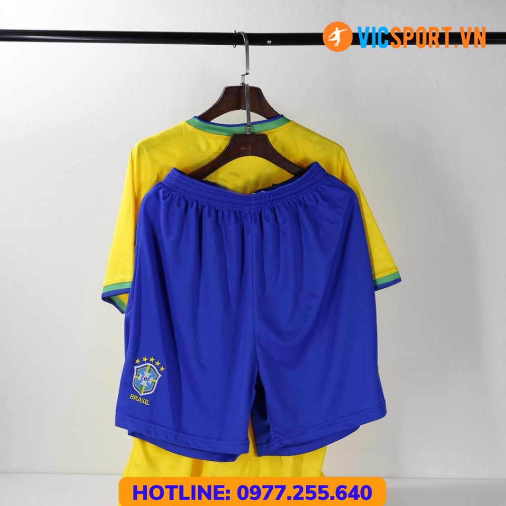 Quần Áo Bóng Đá Đội Tuyển Brazil 2023 - 2024 - Hàng Thái Lan - Vải Mè Cao Cấp - Vicsport