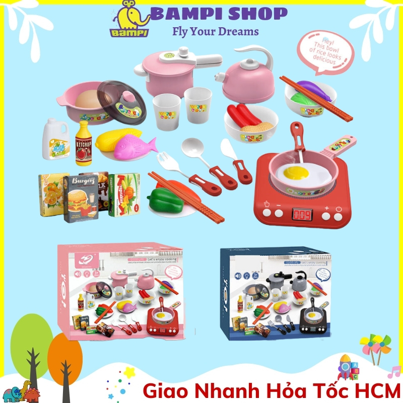 Đồ Chơi Nhà Bếp Cho Bé Mô Phỏng Bếp Điện Từ Loạt Thiết Bị Gia Dụng Trong Bếp Có Ánh Sáng Có Nhạc