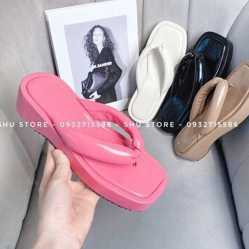 Shu Store | Dép đế xuồng dép kẹo ngón mũi vuông da bóng cao 5cm mẫu mới xinh xắn cho nữ