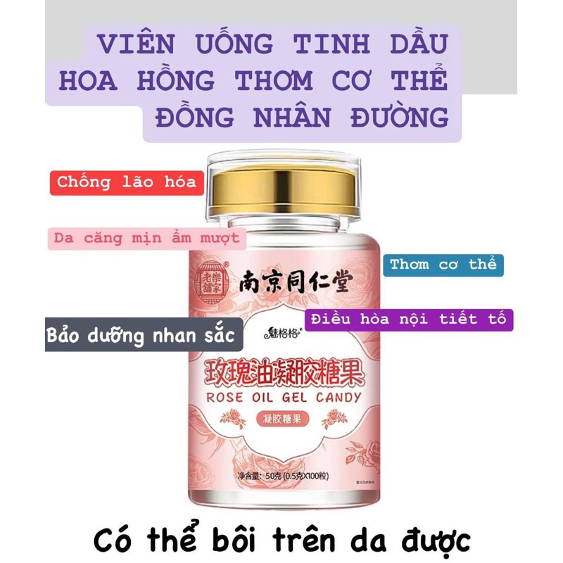 100v TINH DẦU HOA HỒNG DƯỠNG ẨM ĐỒNG NHÂN ĐƯỜNg (ngày sản xuất in trên thân chai, hạn sử dụng 24T từ ngày in)