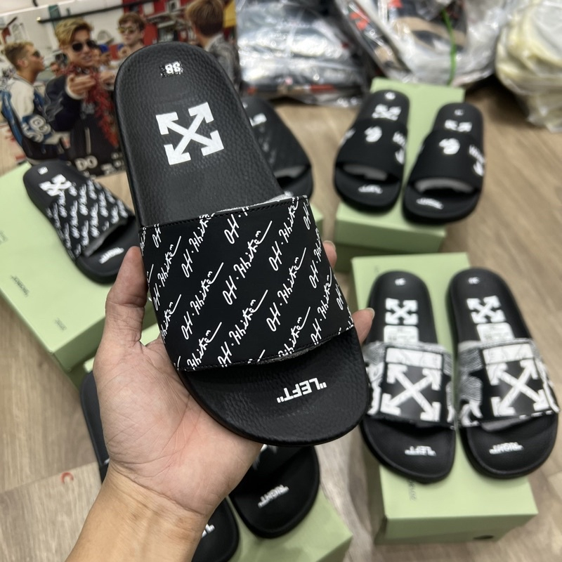 Dép OFF WHITE quai da siêu nét đủ màu - Dép Quai ngang Nam Nữ Thời Trang Cao Cấp Hottrend 2023