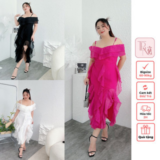Đầm 2 dây maxi tua rua bèo sang chảnh TBN Bigsize 1794