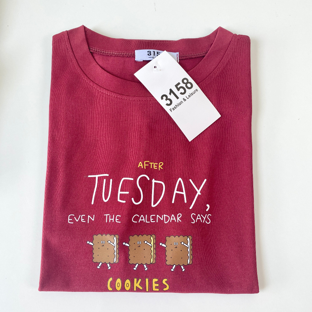 Áo thun form rộng 3158 mẫu "TUESDAY" áo thun unisex nam nữ
