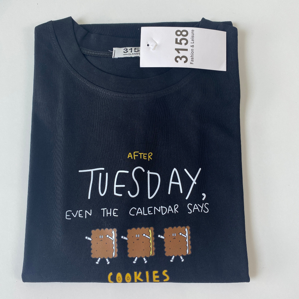 Áo thun form rộng 3158 mẫu "TUESDAY" áo thun unisex nam nữ