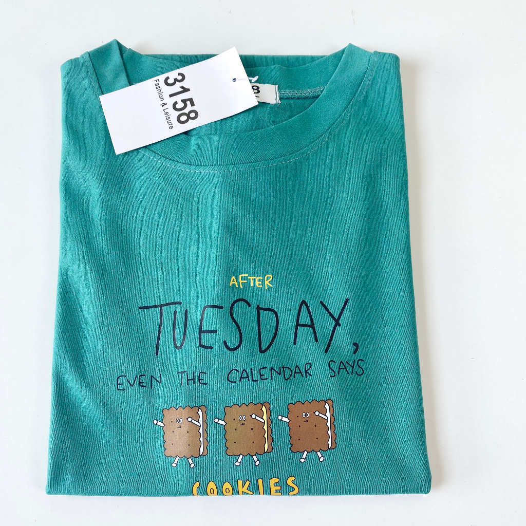 Áo thun form rộng 3158 mẫu "TUESDAY" áo thun unisex nam nữ