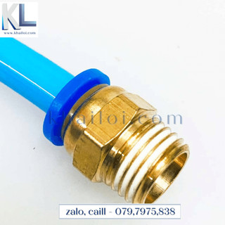 Đầu nối hơi nhanh PC xanh - Đầu nối ren ngoài nối ống phun sương, khí nén PC