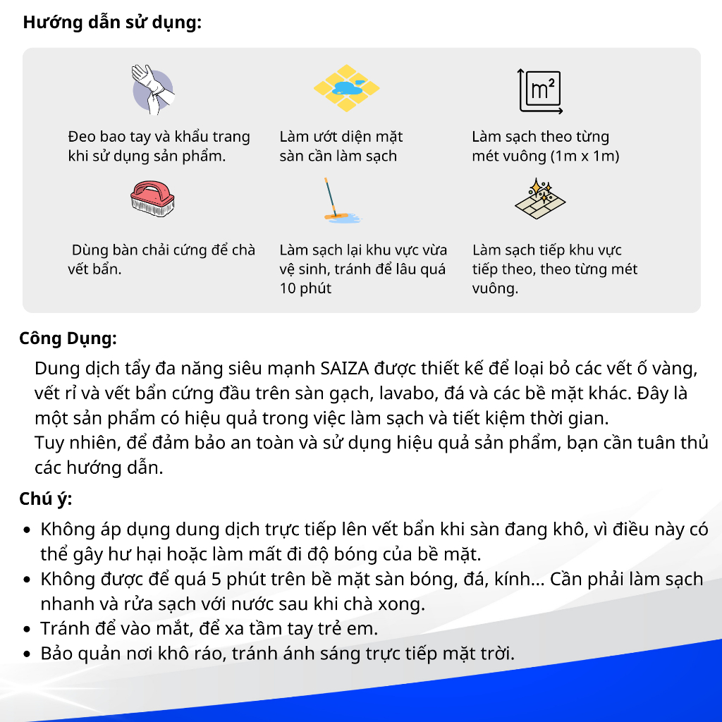 DUNG DỊCH TẨY ĐA NĂNG SAIZA 1000ML