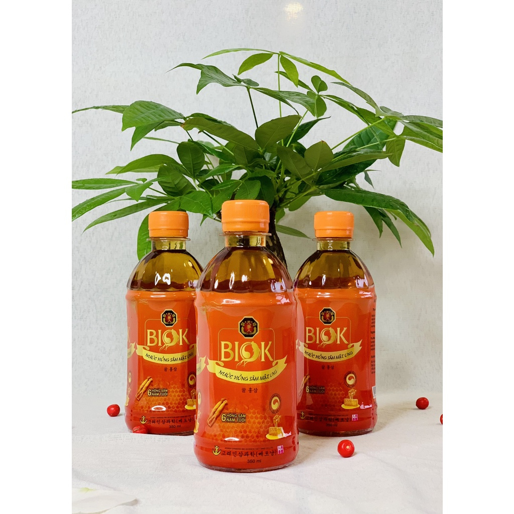 [ COMBO TIẾT KIỆM] Nước uống thảo dược hồng sâm mật ong BIOK chai 350ml