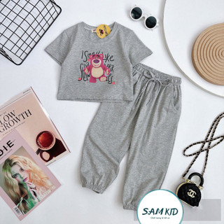  Đồ bộ bé gái quần dài bo chân 6 Màu gấu pháp sư