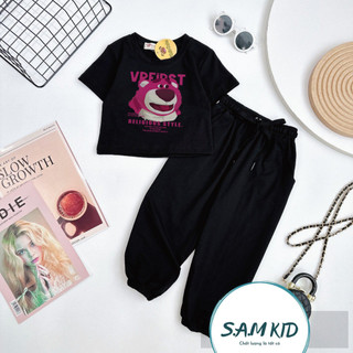  Đồ bộ bé gái quần dài bo chân 6 Màu có size đại gấu to