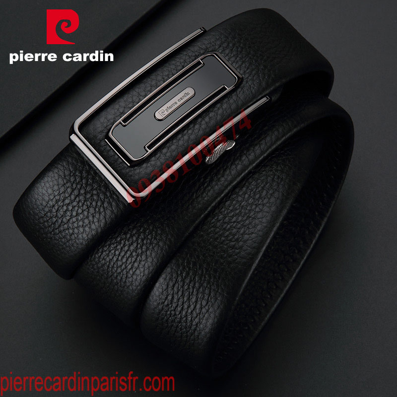 Thắt lưng Pierre Cardin chính hãng dây da bò thật khóa rút chốt tự động PCJ1063
