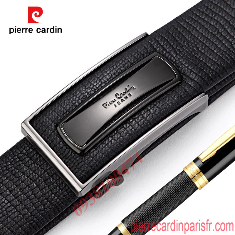 Dây nịt Pierre Cardin nam chính hãng dây da bò thật khóa chốt tự động PCJ1080