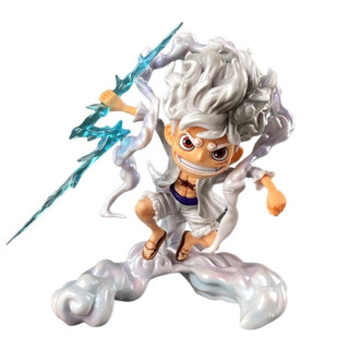 Mô Hình OnePiece Luffy nika gear 5 trạng thái chiến đấu tay cầm vũ khí cao 16cm nặng 300g , OnePiece - có vỏ hộp màu