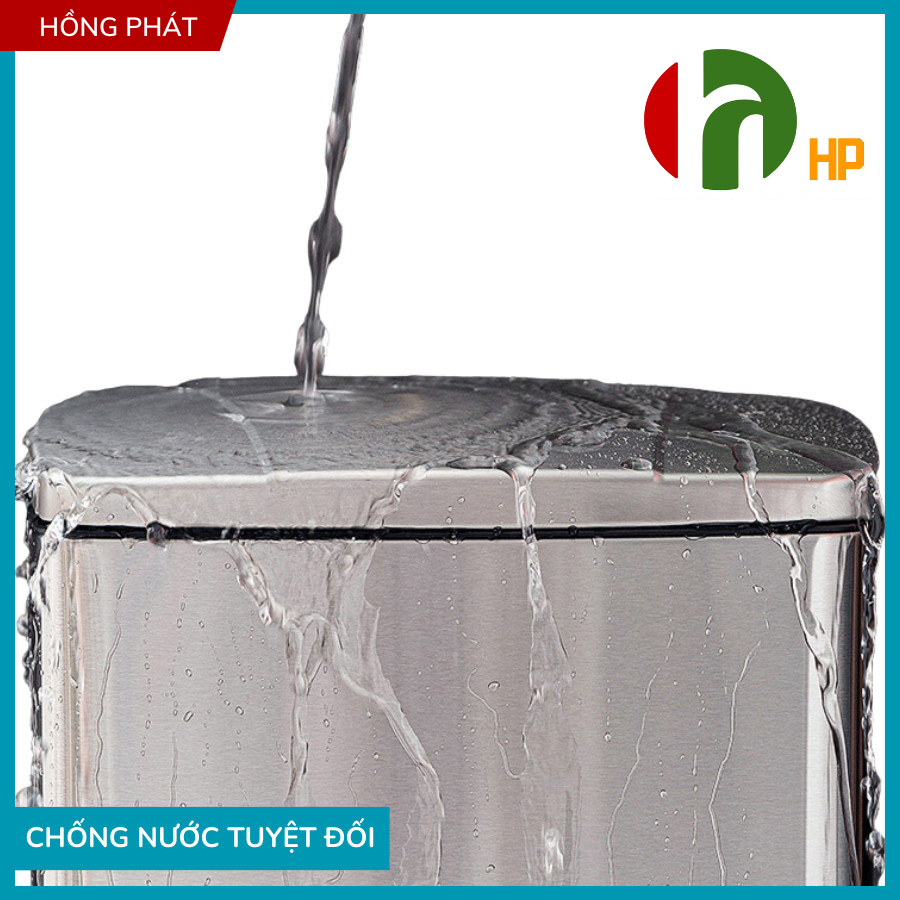 Thùng Rác  Bàn Đạp Hình Chữ Nhật 20L/30L Có Nắp Đóng Êm, Thép Không Gỉ VPH-YS-HPB-105B/105