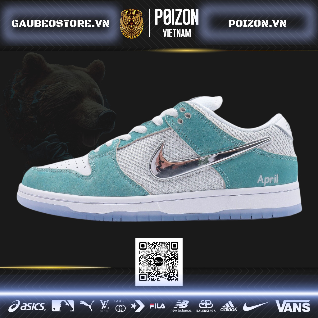Giày Best Original Quality *like*auth like*authentic Sneaker *_April Skateboards x _Nike SB Dunk Low_* FD2562-400