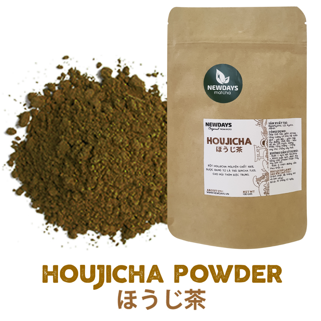 Bột Trà Rang Houjicha gói 100g nhập khẩu Nhật Bản - Newdays Japanese Matcha