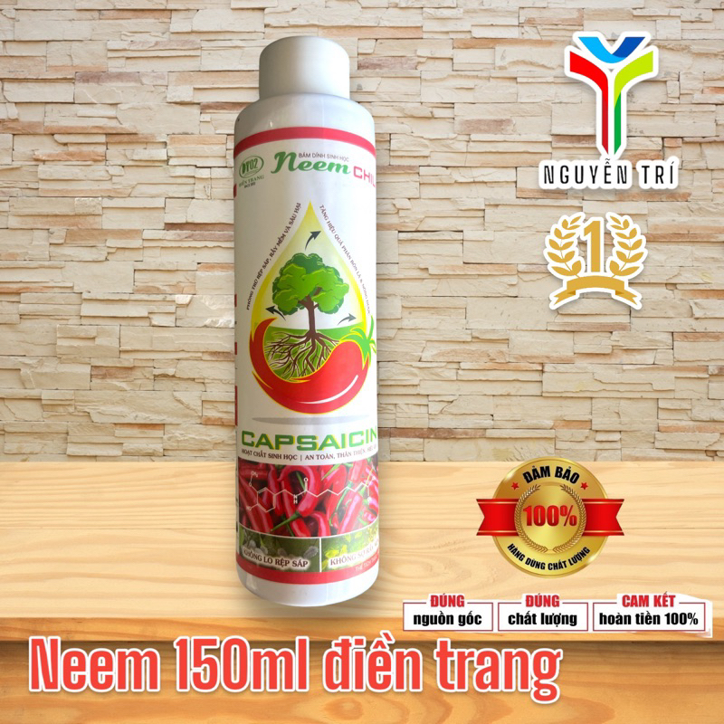 NEEM CHILI (150ml) Điền trang sinh học trừ sâu, bọ trĩ, nhện đỏ, rầy rệp -an toàn sức khỏe