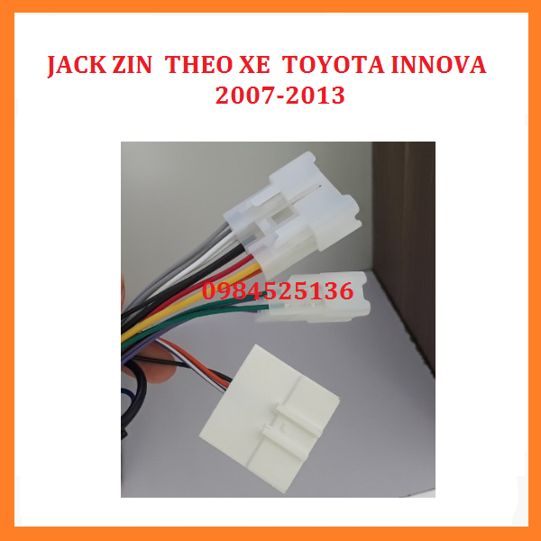 Jack zin cho xe  dòng TOYOTA INNOVA/ VIOS đời 2007-2013. 2014-2020. Dây giắc nguồn zin cho xe ô tô. jack zin oto xe hơi.
