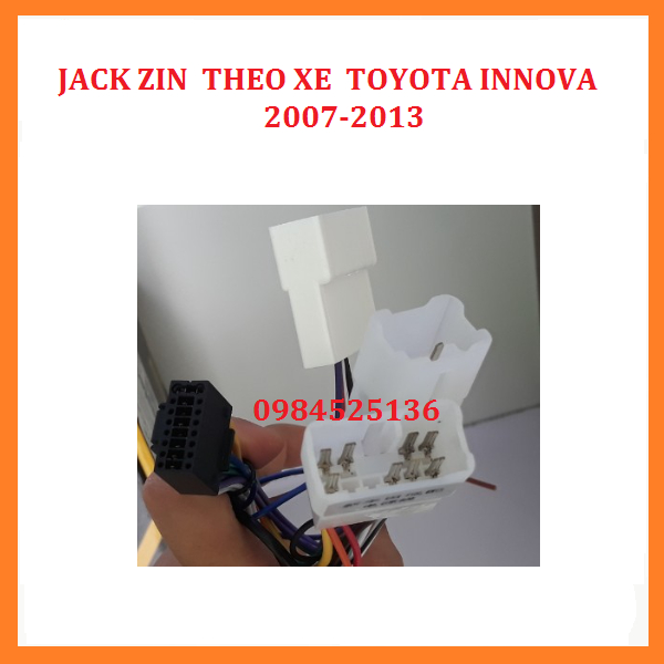 Jack zin cho xe  dòng TOYOTA INNOVA/ VIOS đời 2007-2013. 2014-2020. Dây giắc nguồn zin cho xe ô tô. jack zin oto xe hơi.
