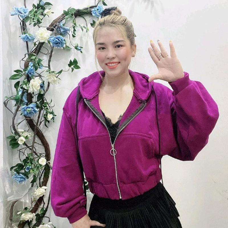 Áo Khoác Nữ Nỉ Trơn Dáng Lửng