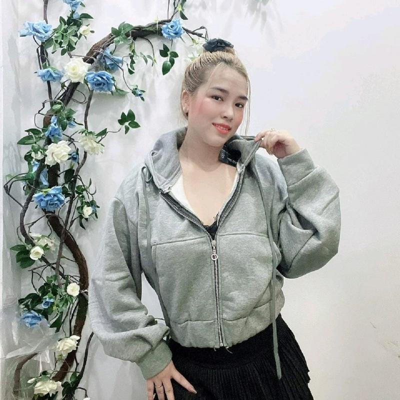 Áo Khoác Nữ Nỉ Trơn Dáng Lửng