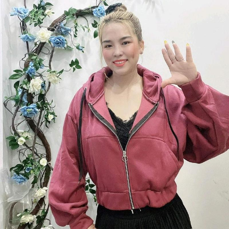 Áo Khoác Nữ Nỉ Trơn Dáng Lửng