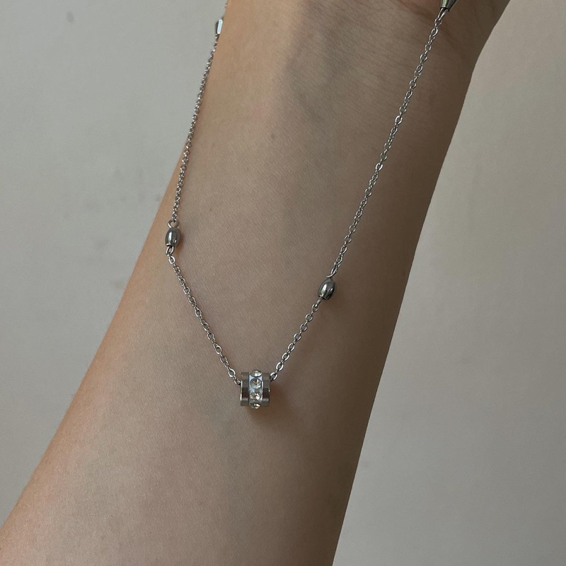 Dây chuyền nữ titan - không đen không gỉ đính đá zircon /2773