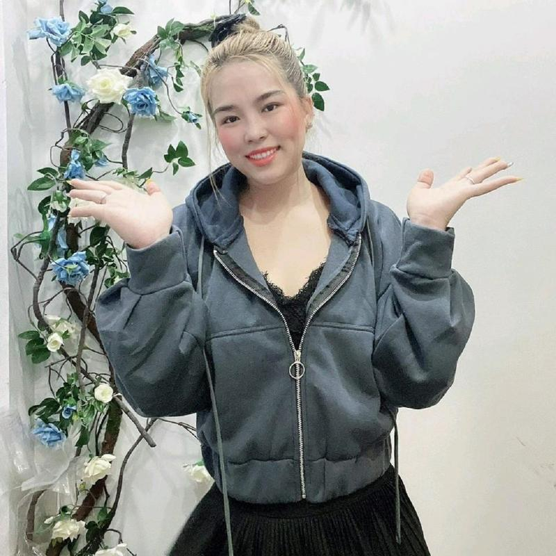 Áo Khoác Nữ Nỉ Trơn Dáng Lửng