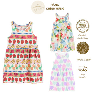 Váy ba lỗ bé gái chính hãng HM, đầm sát nách họa tiết chất cotton thoáng mát cho bé 18 tháng đến 10 tuổi Auth