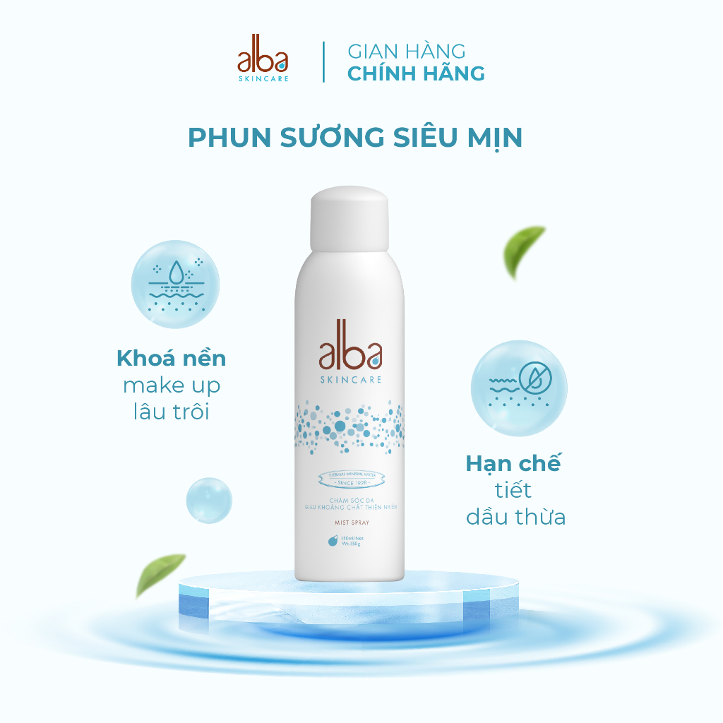 Combo 2 Xịt khoáng Alba Skin Care chống lão hóa dưỡng ẩm dành cho da khô 150ml