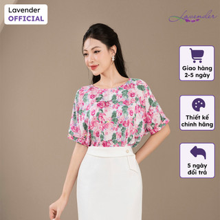 Áo sơ mi công sở nữ lavender màu hoa hồng cổ tròn cánh dơi a2862