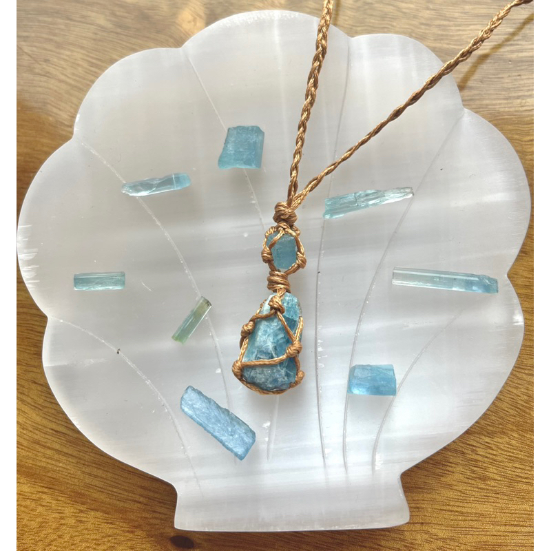 𝓐𝓺𝓾𝓪𝓶𝓪𝓻𝓲𝓷𝓮 𝓲𝓷𝓯𝓲𝓷𝓲𝓽𝓮 𝓷𝓮𝓬𝓴𝓵𝓪𝓬𝓮 - Vòng cổ đá Aquamarine chất lành sạch đẹp