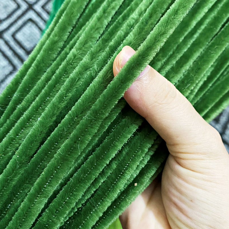 Kẽm Nhung Thằng Hàng Loại 1 Lông Dày Mịn - Màu Xanh Ô liu Đậm