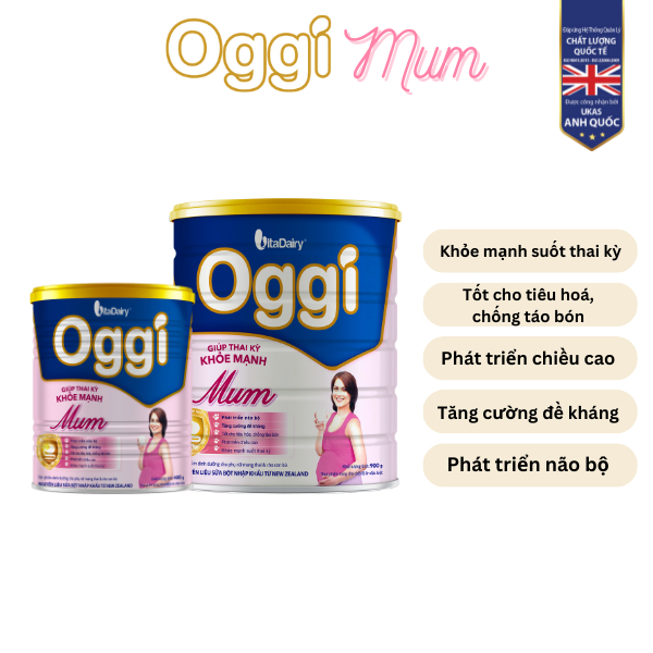 Sữa bột Oggi Mum 900g giúp thai kì khỏe mạnh - VitaDairy