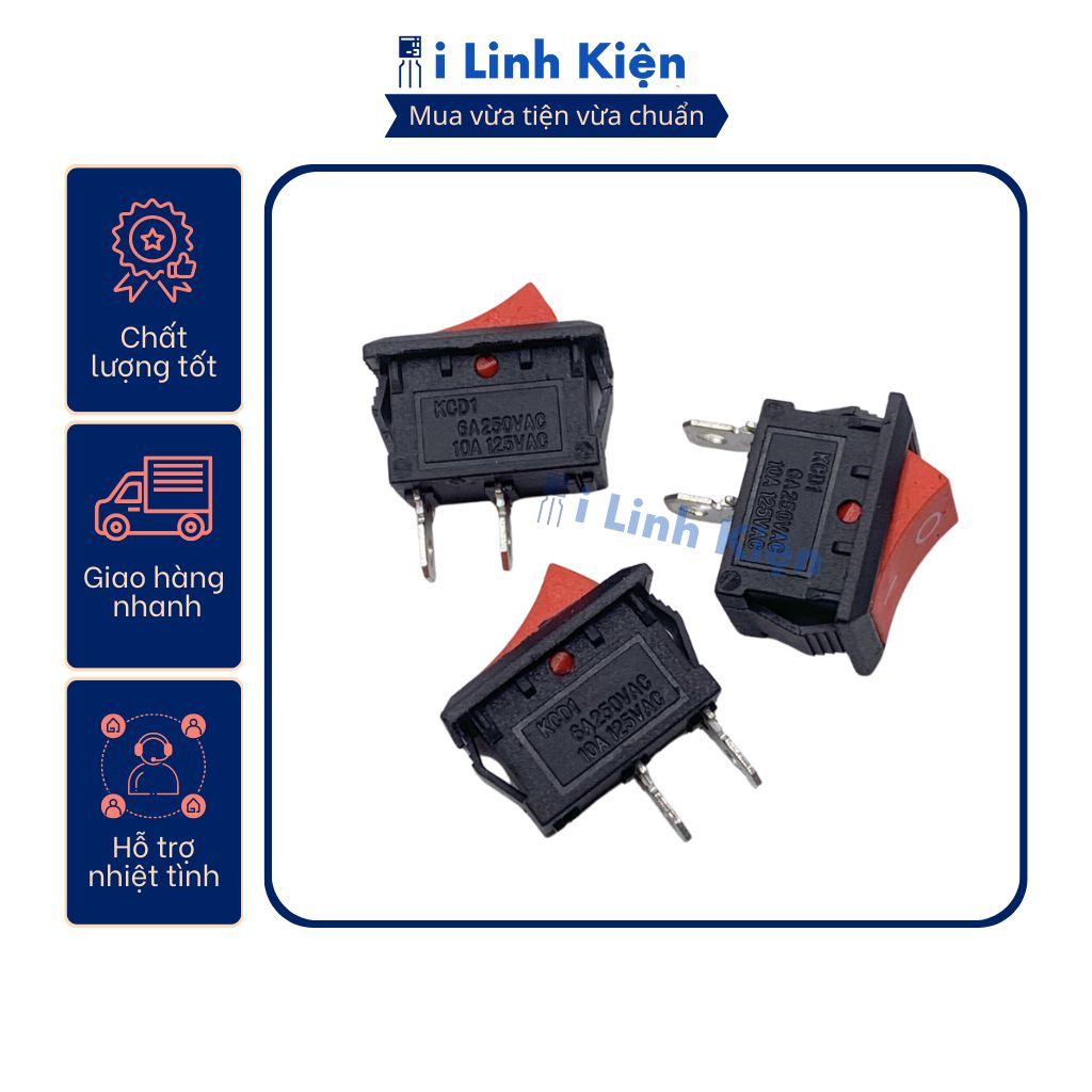 Công tắc bập bênh RY1-101 6A 250V 2P 15x21mm không đèn