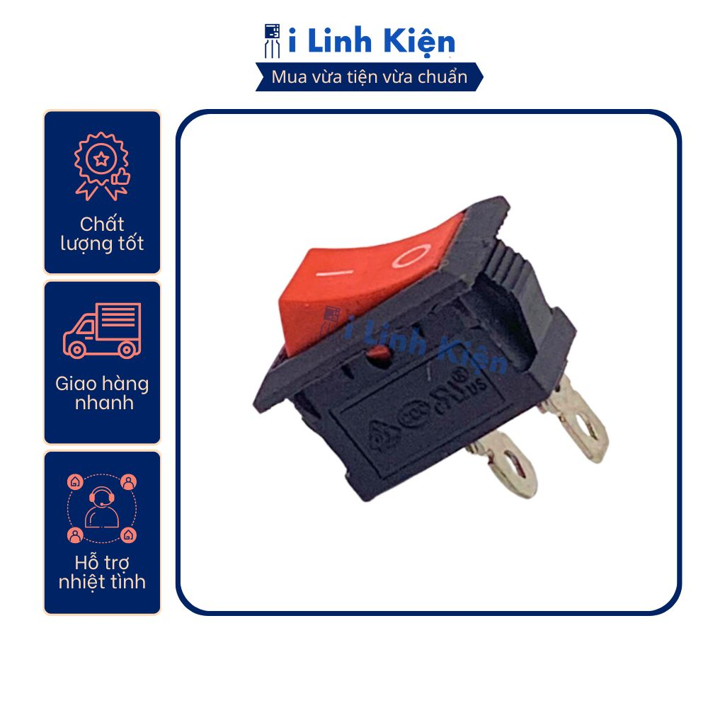 Công tắc bập bênh RY1-101 6A 250V 2P 15x21mm không đèn