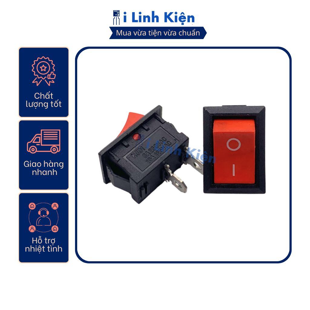 Công tắc bập bênh RY1-101 6A 250V 2P 15x21mm không đèn