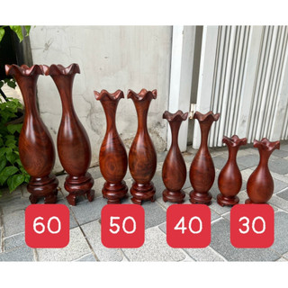 Lục bình tài lộc phong thuỷ - Cặp Lục bình tỳ bà gỗ lim trơn nguyên khối siêu đẹp cao 30cm - 40cm - 50cm - 60cm
