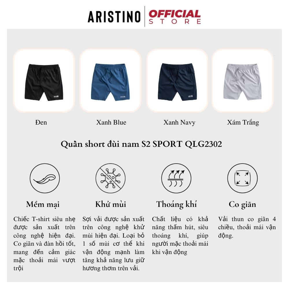 Quần short thể thao nam S2 STYLE FOR MEN QLG2302  ống rộng vải gió xước cạp chun phối dây chống nhăn vận động thoải mái